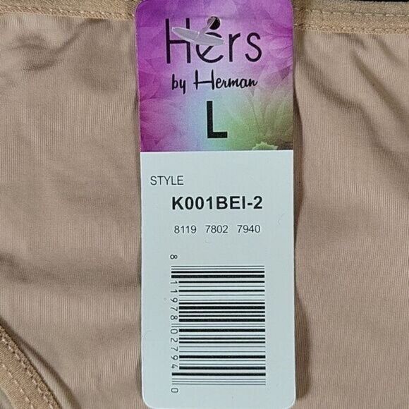 Hers by Herman Solid Panties 2Pc Sz L - Picture 7 of 8